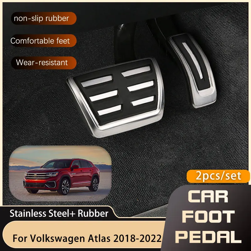 Car Pedals,Pedal Cover for Volkswagen VW Atlas Teramont CA1 Accelerator Brake Clutch Non-slip Pedal Cover Pads