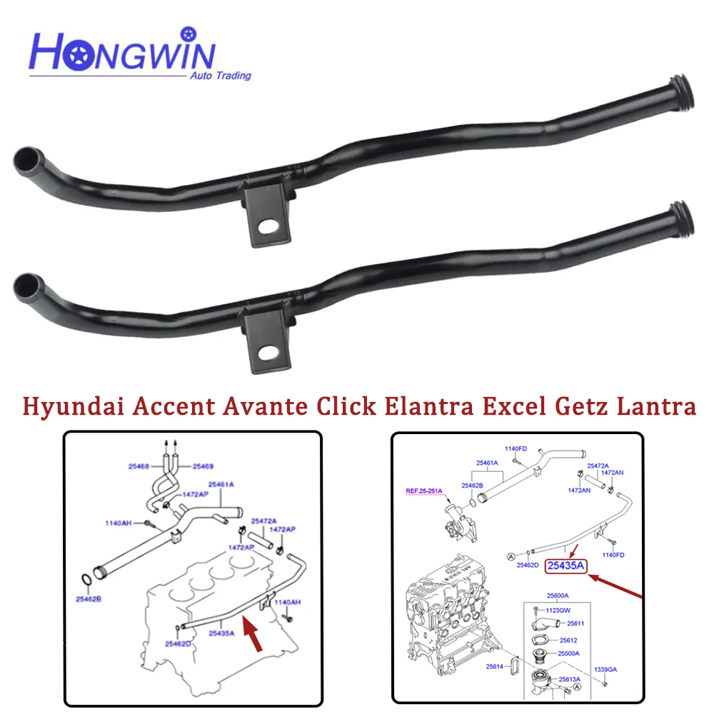 Engine Coolant Bypass Water Pipe 25435 22050 For Hyundai Accent I II Avante Click Elantra Excel Getz Lantra 25435A 2543522050