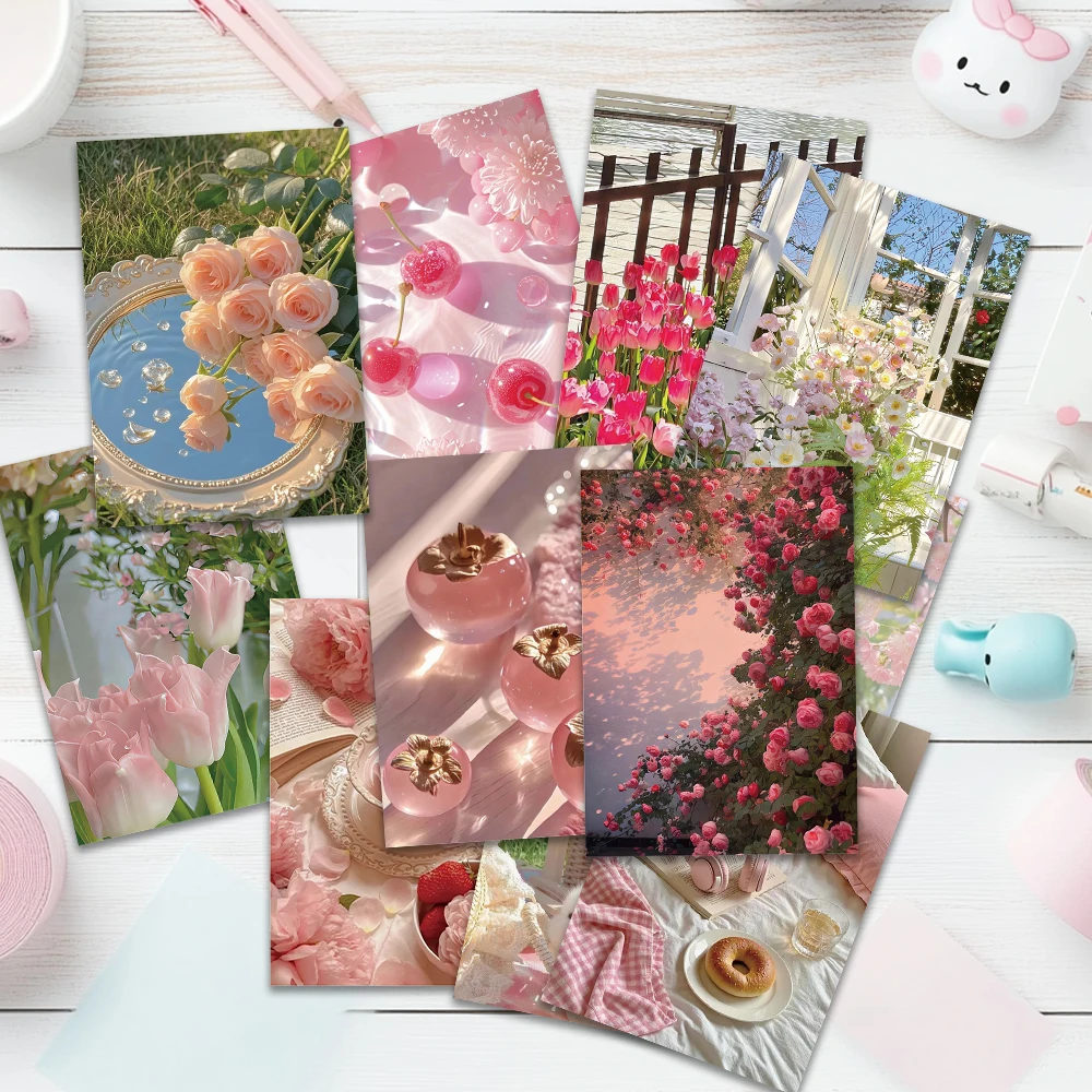 Pink Girl Series Postcard Collection: Room Decor, Souvenirs & Collectibles (32 Pieces)