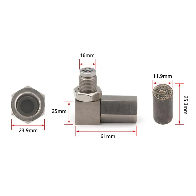 Mini Catalytic Converter 90 Degree Exhaust Pipe O2 Sensor Spacer