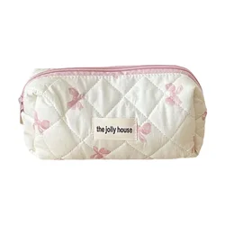 Plush Pink Cartoon Rabbit Star Pencil Case with Zipper - Large Capacity Stationery Bag (D)