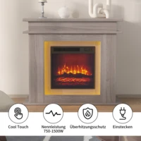 Anajqaqia – armoire de cheminée électrique, chauffage 750/1500W, lumière LED à couleur changeante, effet de flamme 3D réaliste pour le salon 4