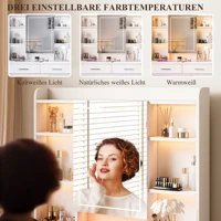 Туалетный столик с подсветкой, туалетный столик с зеркалом, туалетный столик с держателем для фена и USB/сузнецы — изображение 4