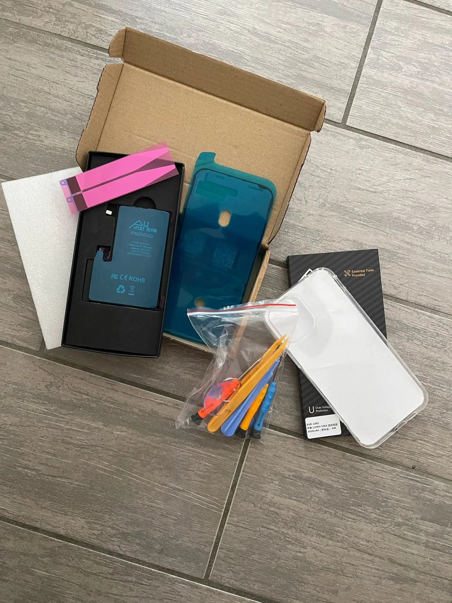 PINZHENG Battery For iPhone X XR XS 11 12 13 Mini Max Pro Promax Real High Capacity Replacement Bateria Warranty One Year photo review