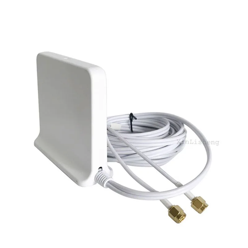 5G+5G 2x2 high gain MIMO omnidirectional antenna, 12dBi, indoor 600-6000MHz, with 2 communication cables, factory price