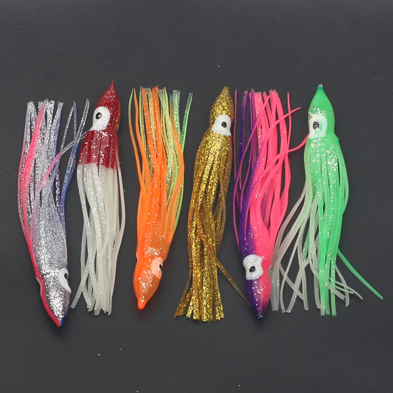 5pcs/Pack 20 Colors Optional Luminous Octopus Bait, Soft Plastic