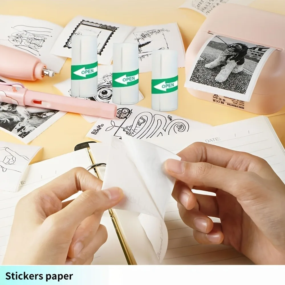 새로운 미니 휴대용 블루투스 프린터 완벽 세트, USB 충전식, 사진, 라벨, 메모, DIY 그림 출력, 최고의 선물