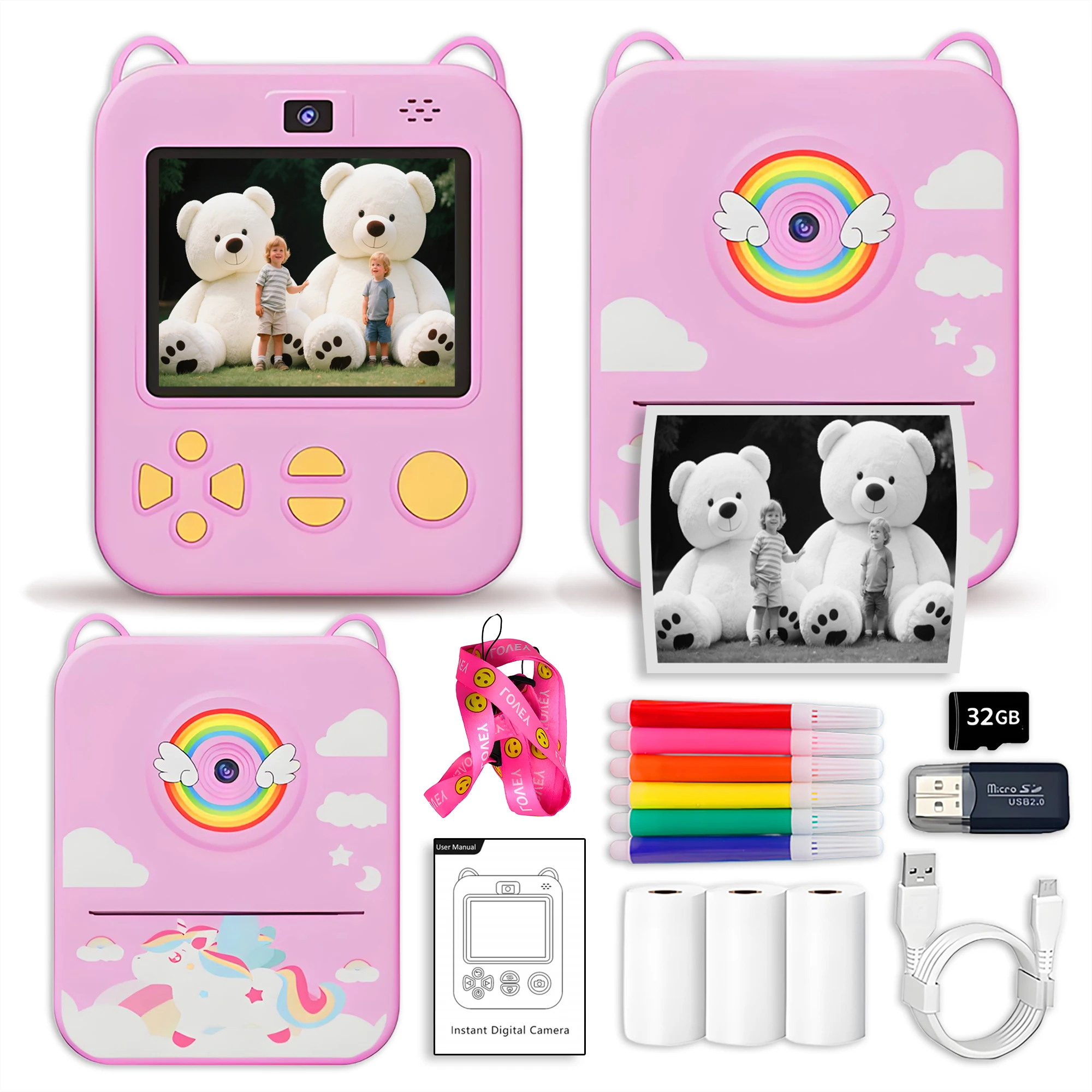 Kids Instant Print Digital Camera - Portable & Fun Photography Experience