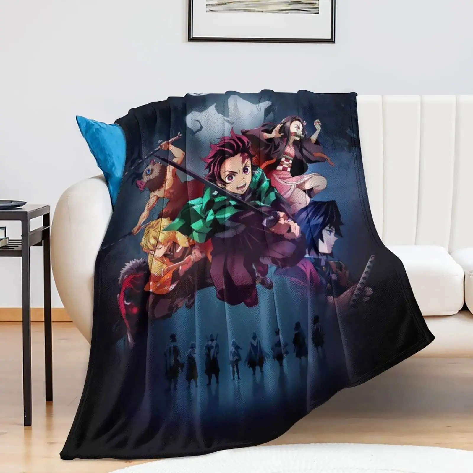 

Flannel D-Demon S-Slayer Blanket Washable Sofa Cover Hiking Picnic Fashionable Leisure Napping Throw Blankets