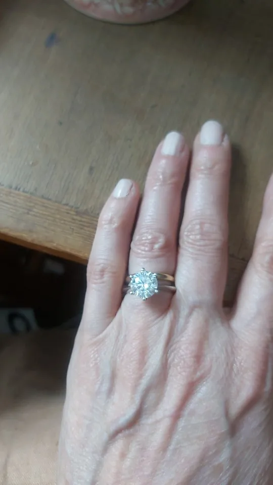 Sparkl365 Moissanite™ FLEURIS Solitaire Ring [18k White Gold over Silver S925]