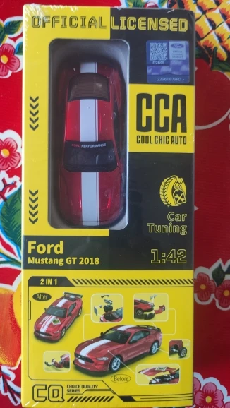 CCA 1/42 2018 Ford Mustang GT Alloy Model Car Diecast Metal Assembly Modification Series Miniature Vehicle Collection Toy Car photo review