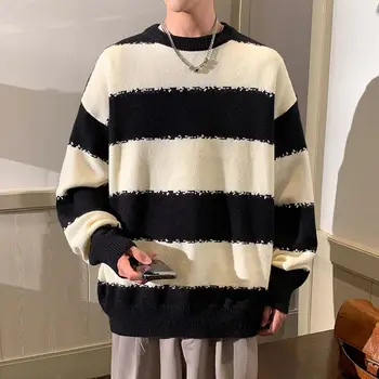 Trend-in Men's Thick-colored Knit Sweaters Warm Loose Casual KN2024