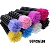 MASSCAKU Cleaning Eyelash Brushes Fake Eyelashes 50pcs Makeup for Women Individual Lashes CLuster Matte Black Lash 4