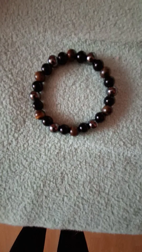 Triple Protection Bracelet: Tiger’s Eye, Obsidian & Hematite photo review