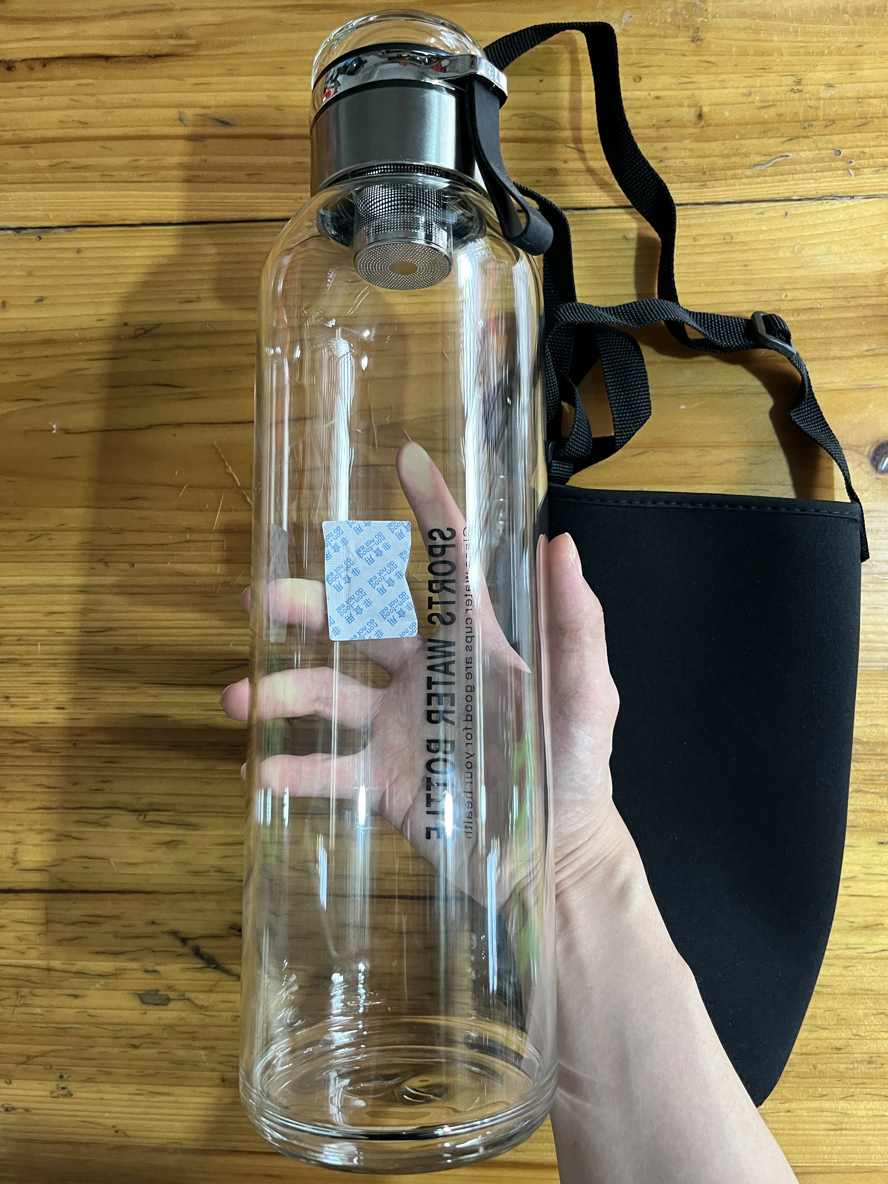 2L Glass Water Bottle with Strap , Sport Water Bottles Outdoor Travel Portable Leakproof Drinkware Tea Glass Bottle With Infuser photo review
