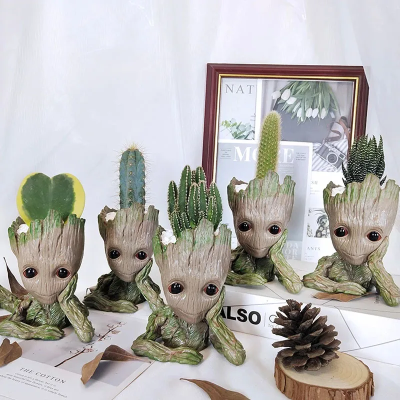 Groot Vases Garden Ornaments Pots Planters Anime Tree Man Ornaments Figure Statuepen Holder Pen Case Kids Teacher'S Day Gift 3