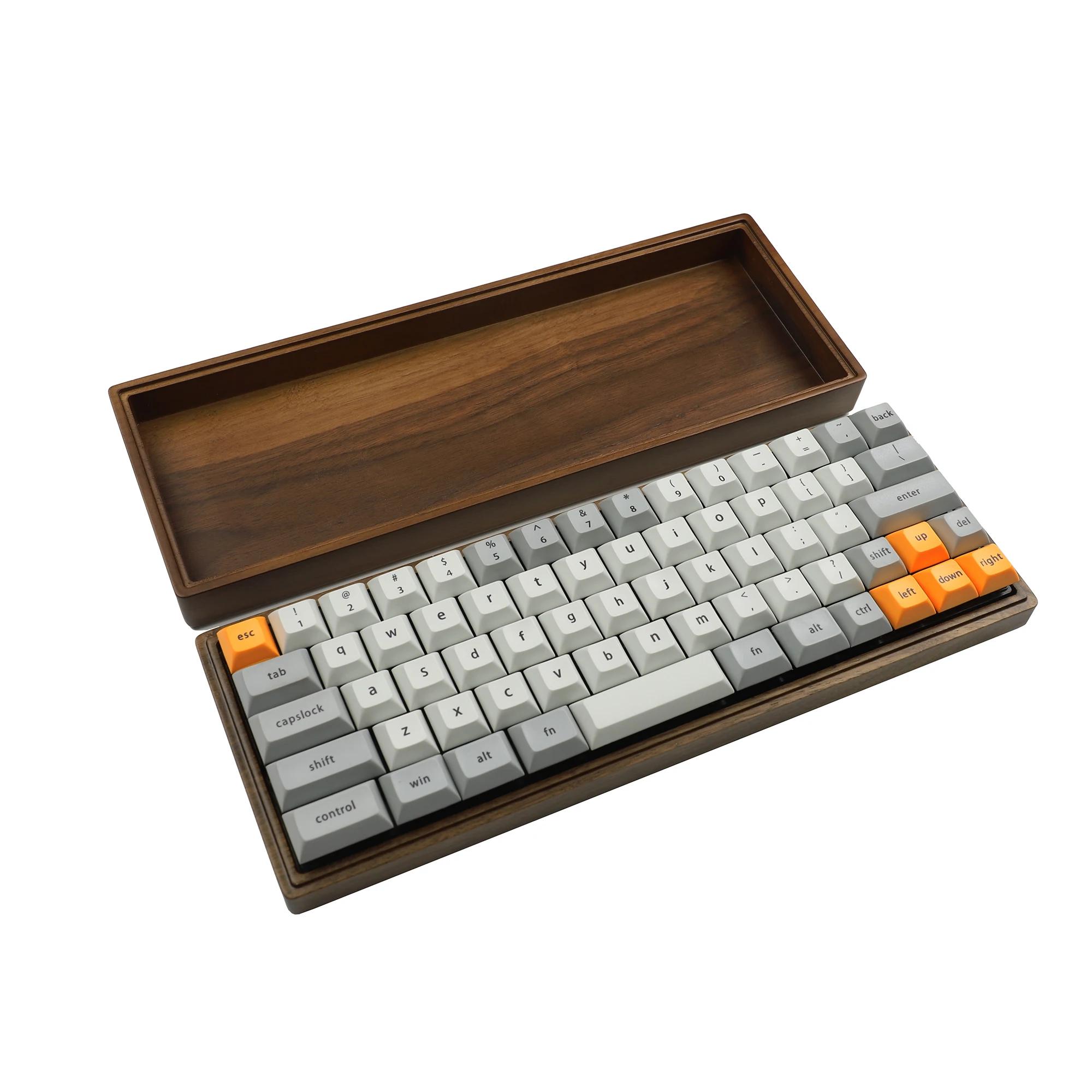 YMDK 67 Keys Minila Layout Wood Case QMK Hotswappable Hot Swap Type C PCB Mechanical Keyboard