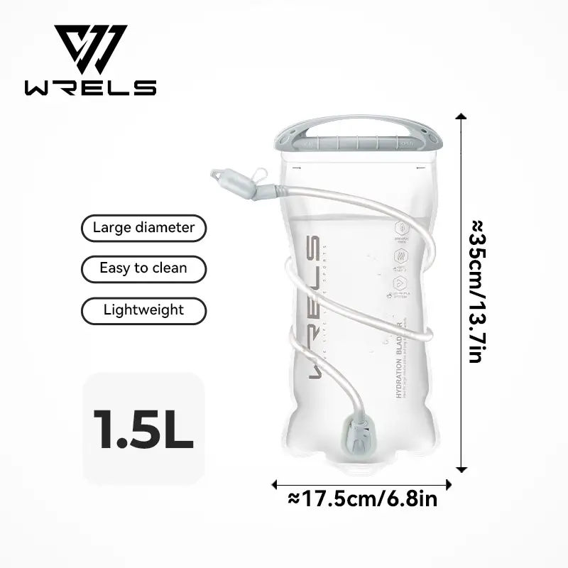 WRELS  1.5L/2L/2.5L/3L TPU Hydration Bladder BPA Free Water Reservoir Water Bag for Running Cycling Hiking Water Storage Bag - Image 9