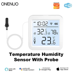 Smart WiFi Temperature & Humidity Sensor with External Probe for Indoor/Outdoor Monitoring (WiFi)