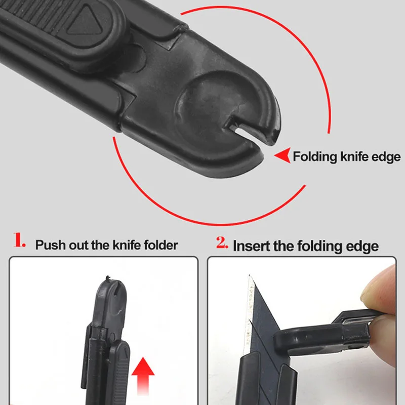 TOFAR 10pcs 30도 블랙 유틸리티 나이프 비닐 랩 자동차 스티커 창 색조 필름 벽지 절단 도구 9mm 스냅 블레이드 끄기