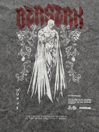 Official Anime Berserk T-Shirt – Guts & The Black Swordsman | Premium Cotton Tee for Fans of Dark Fantasy