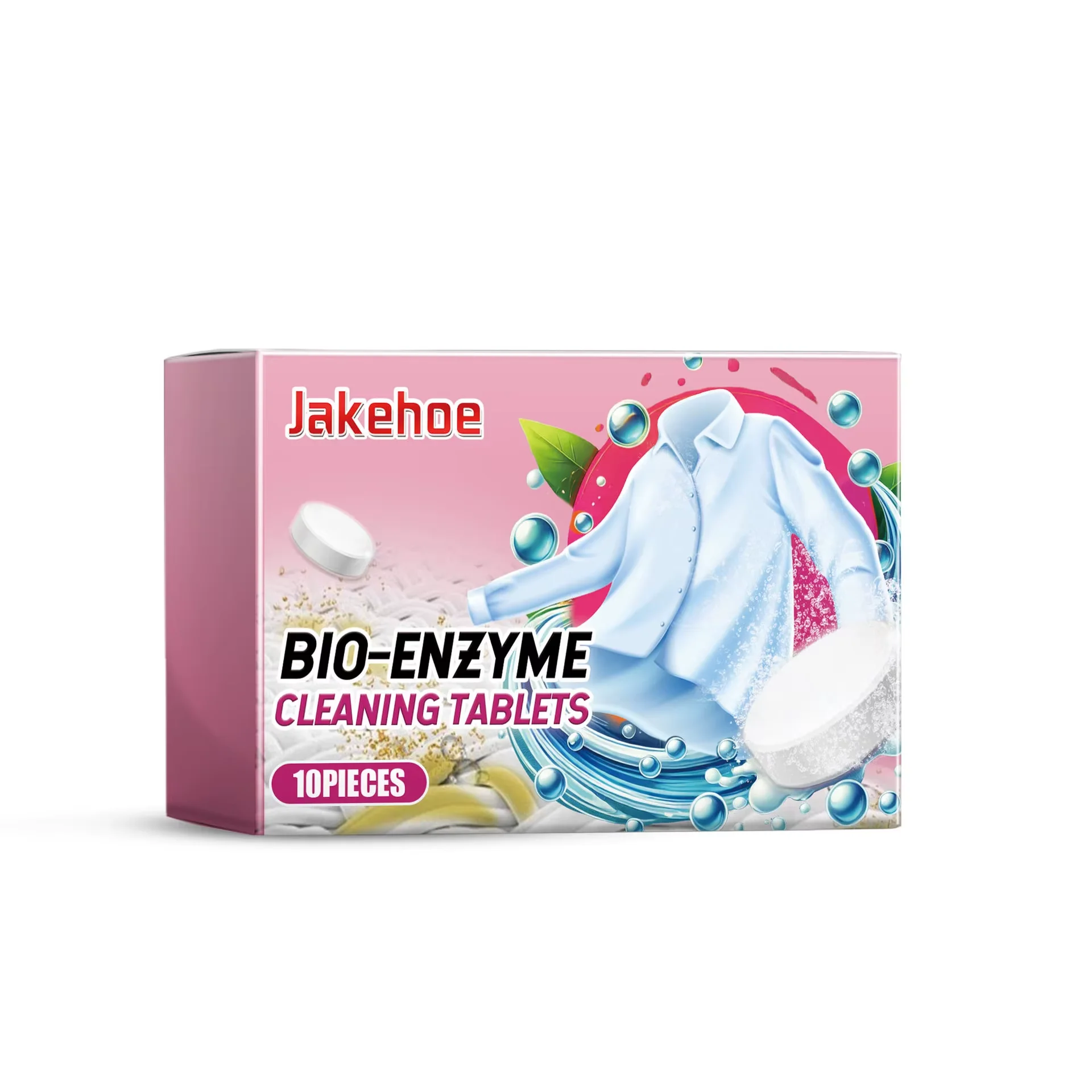 Jakehoe 10pcs Clothes Cleaning Tablets Laundry Stain Removal Oil Yellow Dirt Remover Fabric Clothing Grease Remover Tablets