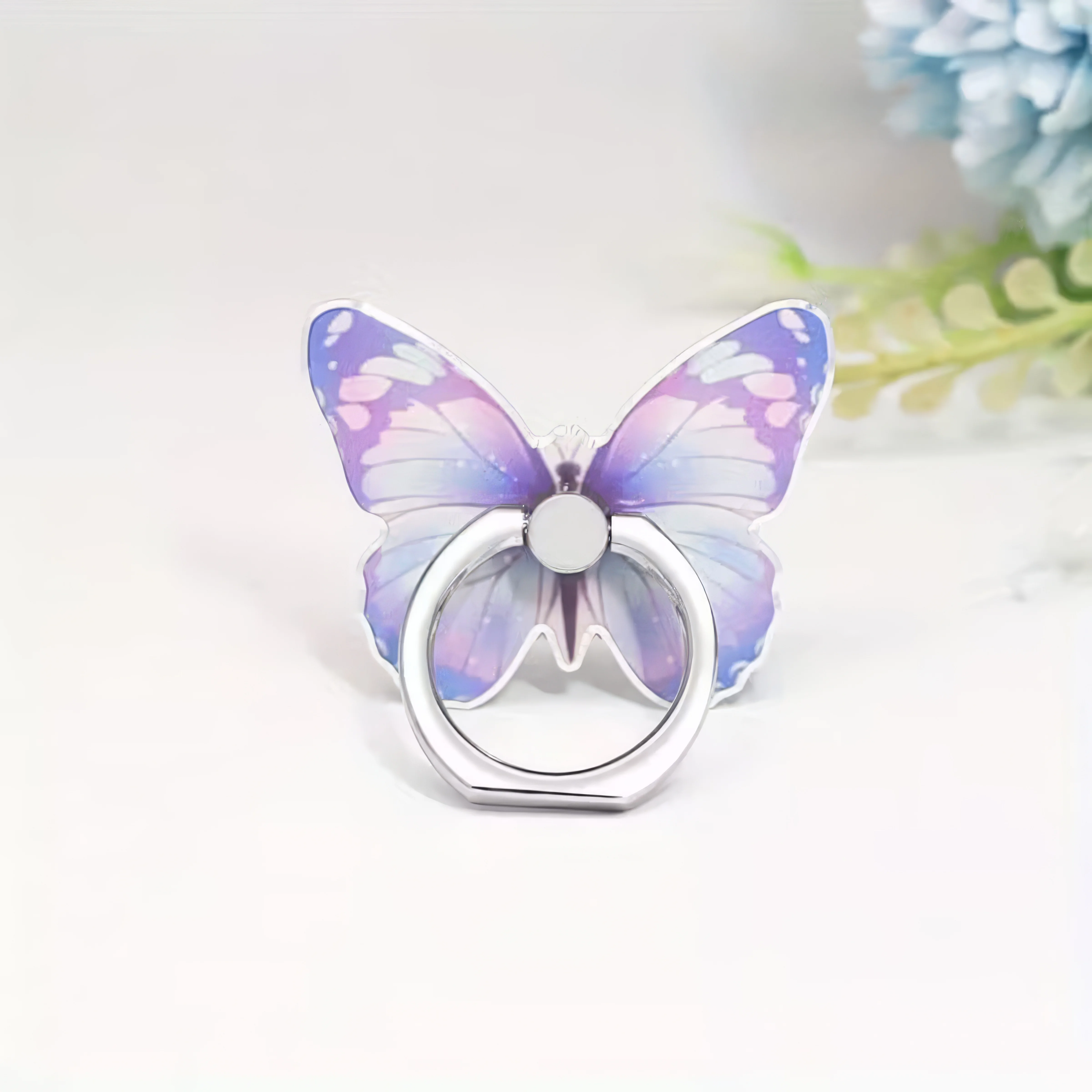 1 Butterfly Phone Holder Pink/purple, Butterfly Pattern Phone Ring Holder, Compatible with Most Phones, Accessory 5