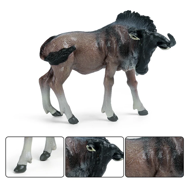 Simulation Wild Boar Okapi African Wildebeest Animal Action Figures Babirusa Forest Wildlife Connochaetes Figurines Toy Kid Gift images - 6