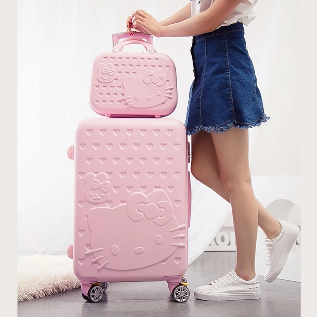 kids Lovely Rolling luggage set women trolley suitcase girls pink cute  spinner brand carry on luggage travel bag vs cosmetic bag - AliExpress