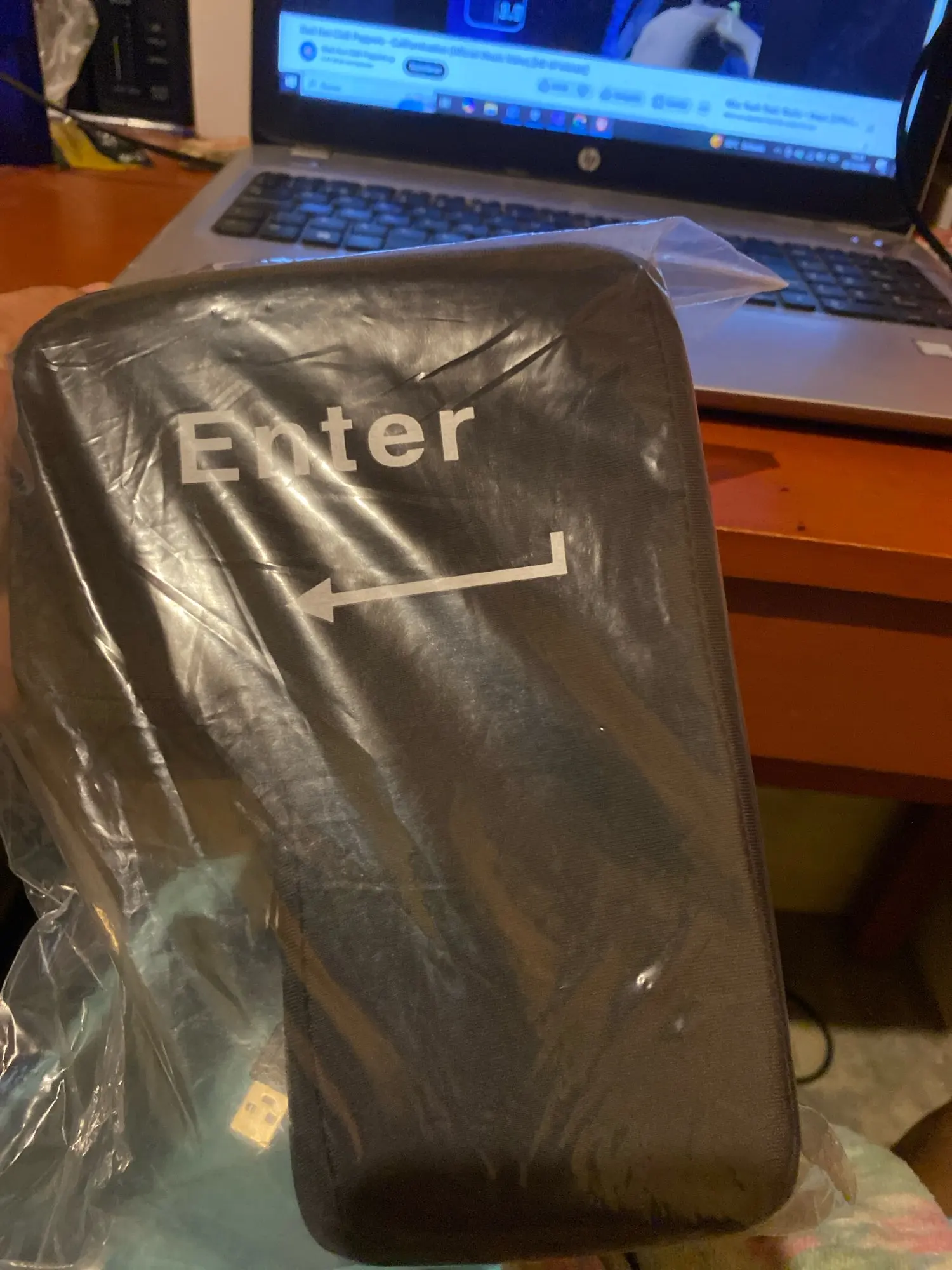 Big USB Enter Key Anti Stress Decompression Desk Pillow photo review