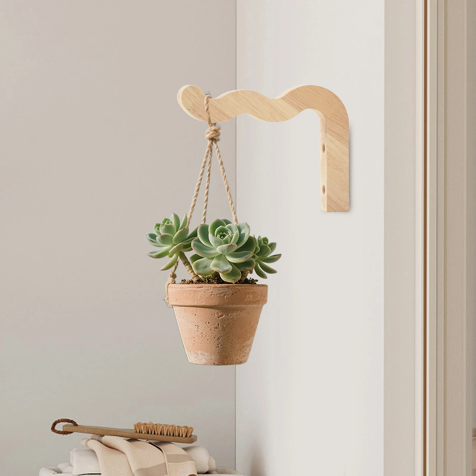 Description Picture 2 of itemPlant Hanger Farmhouse Sturdy Bracket Flower Basket Hanger Wall Mount for Light Planter Pot Wind Chime Macrame Garden Decoration