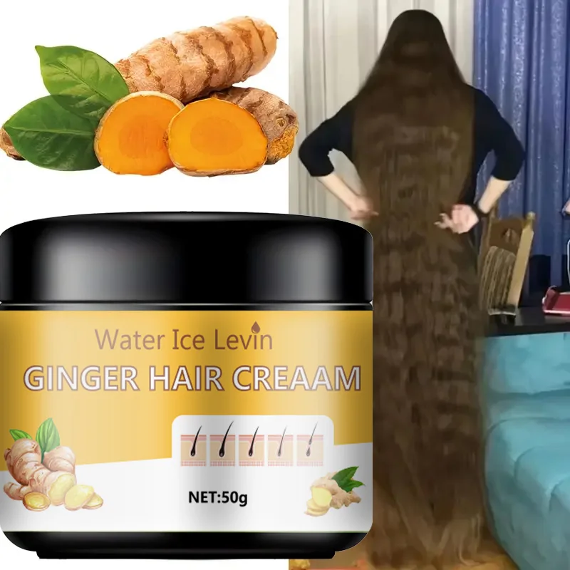 Ginger Scented Hair Cream Moisturizing Scalp Massage Conditioner Natural Ginger Extract Nourishing Soothing Dry Hair Suitable Normal Hair
