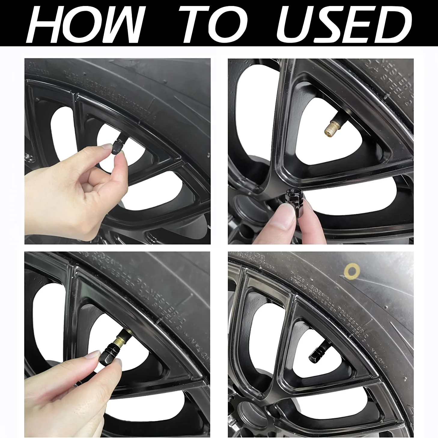 12-Piece Universal Tire Valve Stem Cap Set - Durable, Easy-to-Install Dust Covers