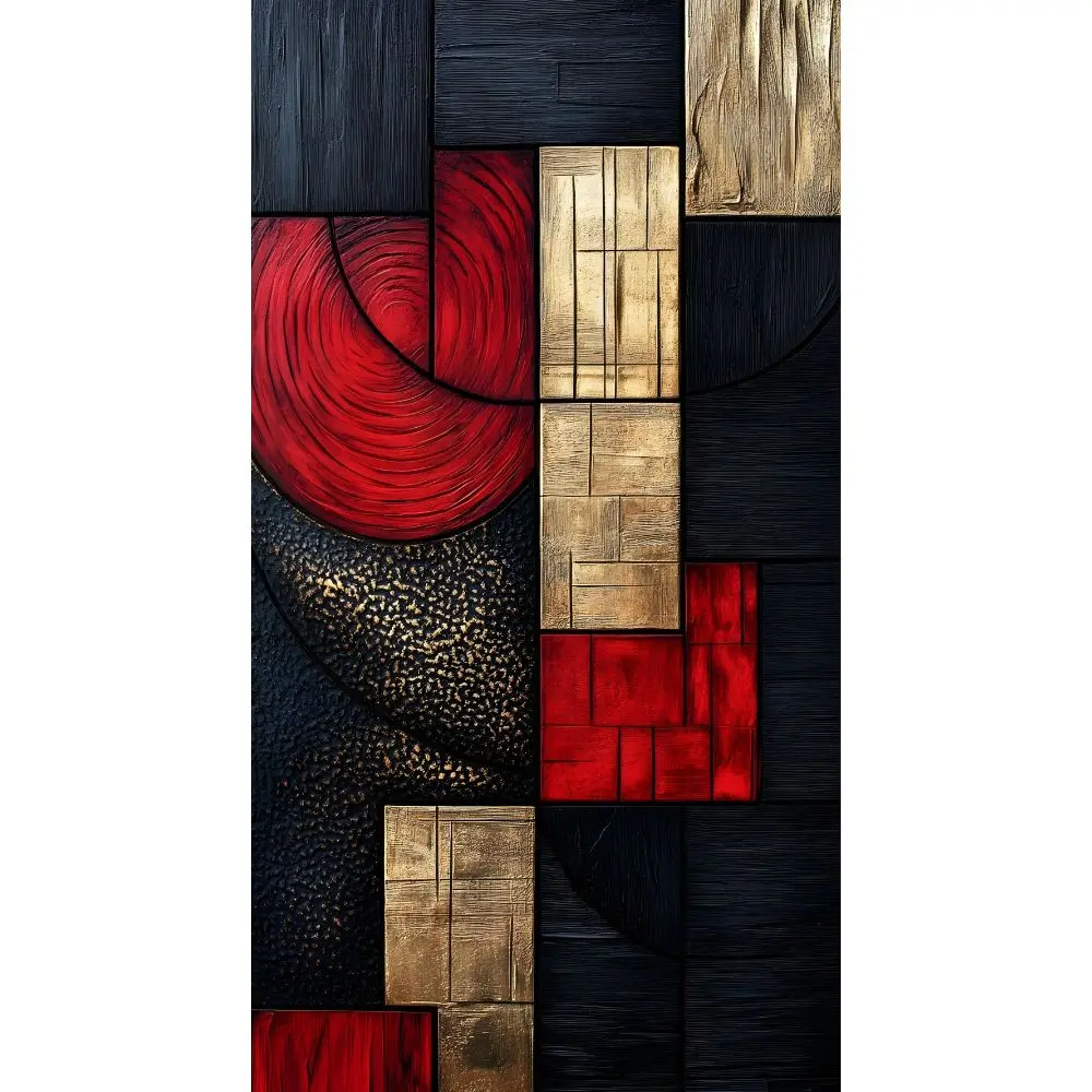 Cuadro Decorativo Geométrico 20x30cm Texturas Metálicas Impreso