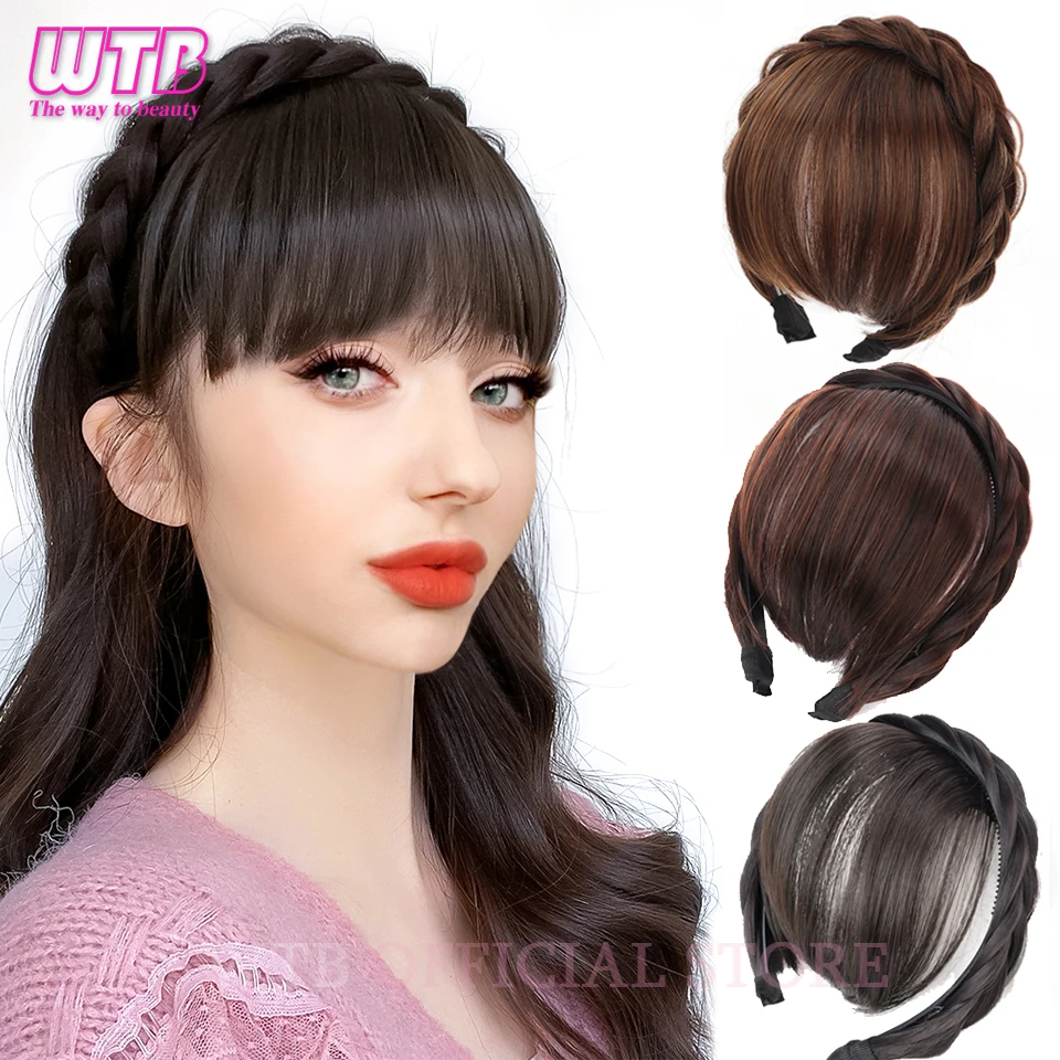 Synthetic Bangs Hair Extension Women Hairbands Clip on Hairpieces