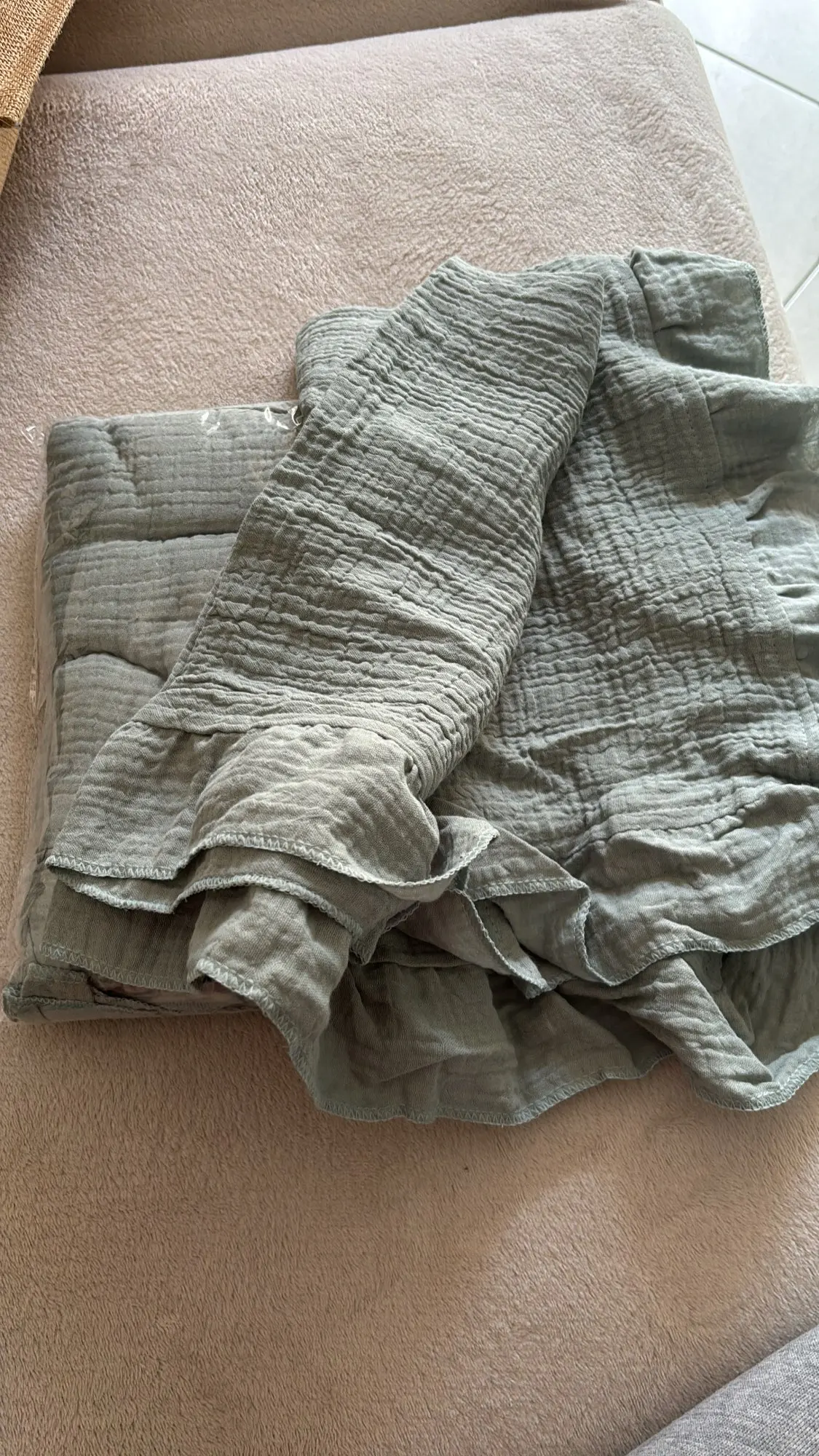 Organic Cotton Baby Blankets Newborn Muslin Swaddle Baby Wrap Gauze Ruffle Blanket Bedding Items Babies Accessories photo review