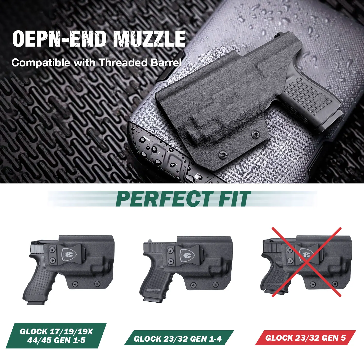 Y*る様 GLOCK 17 ガスガン ホルスター付き 360 ° 調整可能なロック,glock17,22,31,Gen1-4用ホッチキス