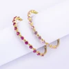 AIBEF New Design Bangles For Women Shiny Luxury Roman Colorful Crystal Zircon Cuff Bracelet Fine Jewelry Birthday Party Gifts 3