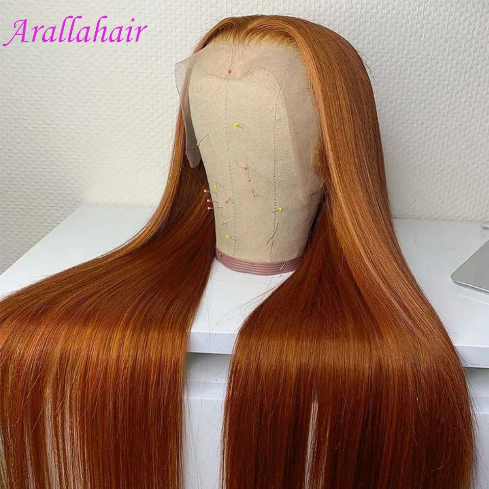 

Brown Ginger Color #30 Straight Lace Front Wig Straight Human Hair Wig Highlight Brazilian Colored Hair for Women