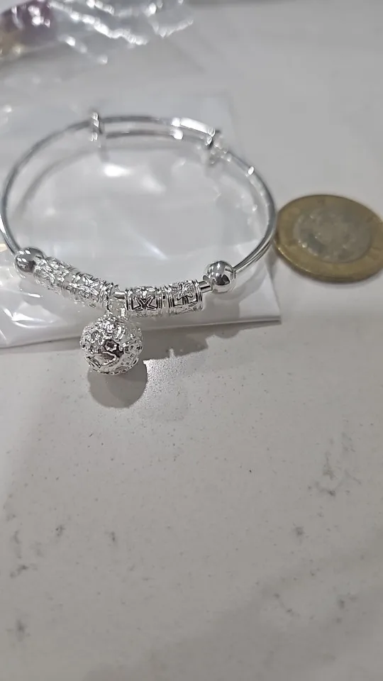 Silver Hollow Bell Bangle | Adjustable Women’s Bracelet photo review