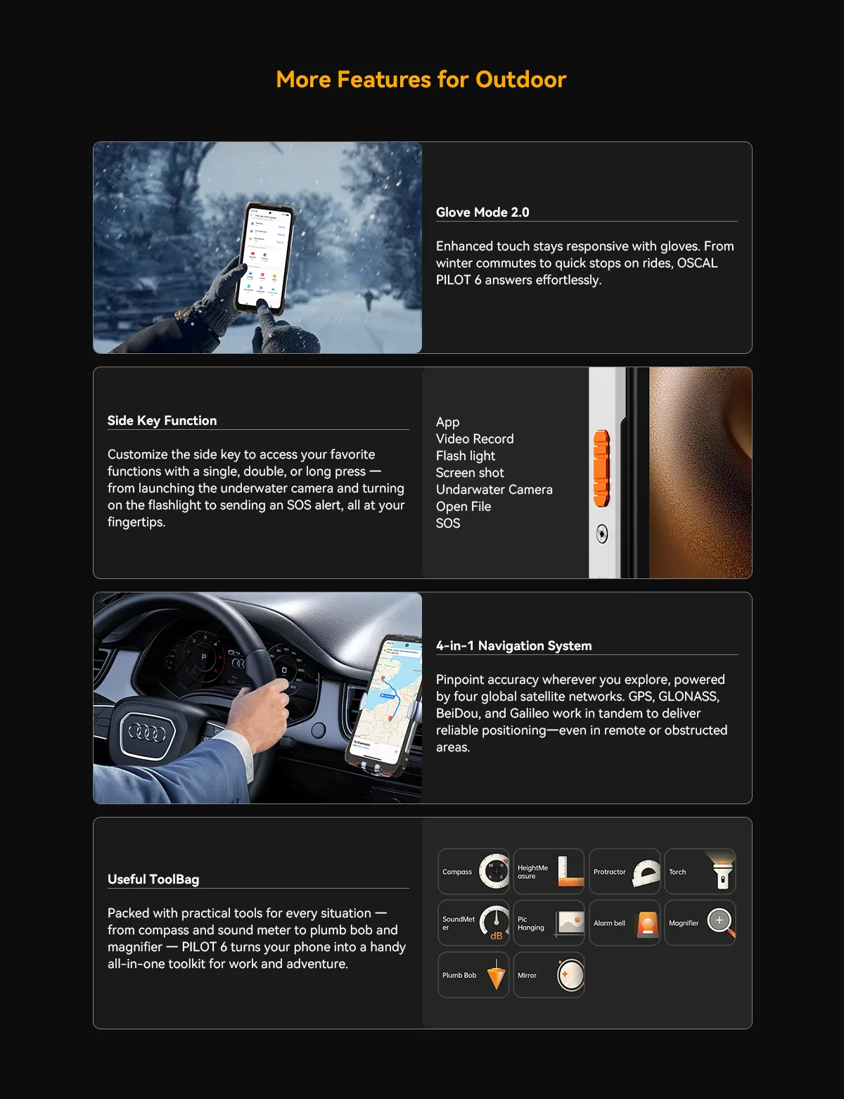 Blackview OSCAL PILOT 6 Wärmebild-Smartphone, robustes Smartphone mit MTK G100, 6,67 Zoll 2,4K-Display, 120 Hz, 12 GB 256 GB, 10000 mAh Akku, Dual-4G – Detail 22