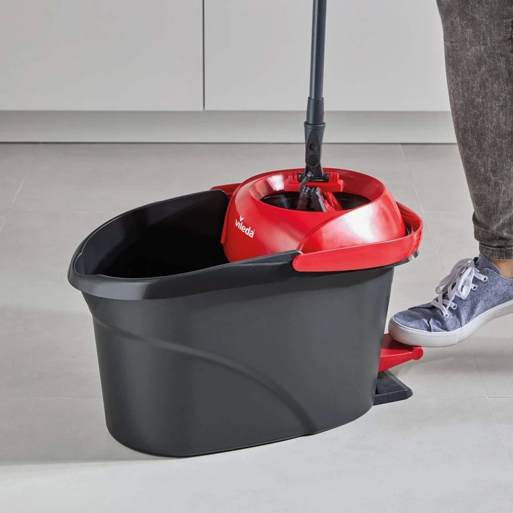 Vileda Ultramax Turbo Flat Mop and Bucket Set with Telescopic Handle,  Microfibre Cover with Power Spinner - AliExpress