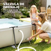 Piscine tubulaire rectangulaire 316x238x66,5 cm – 3700 L, structure métallique stable, liner triple couche, résistante, montage facile, jardin – Gris 7