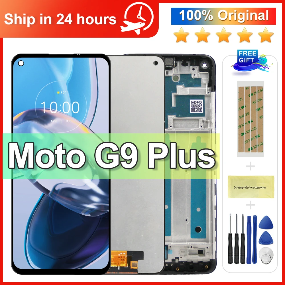

6.81" Original For Motorola Moto G9 Plus LCD Display Touch Screen Assembly Replace For Moto G9 Plus XT2087-1 Display With Frame
