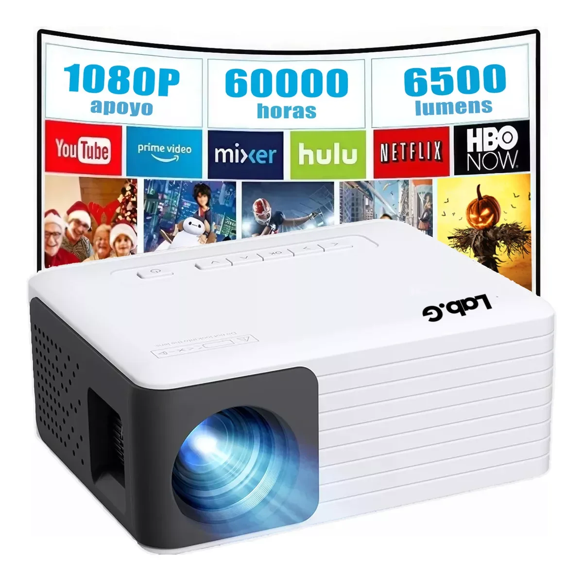 Mini Proyector Yoton Portatil Soporte 1080p Y 120 Pulgadas Blanco LAB.G