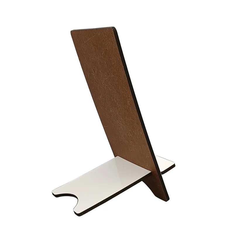 New Design Rectangle Cellphone Stand Sublimation MDF Wooden Phone Holder
