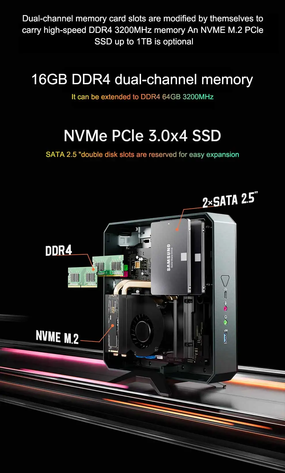 AMD Ryzen 9 Gaming Mini PC with 5900HX, DDR4, M.2 NVMe, SATA, Radeon Graphics, Windows 11 - Micro Gamer Desktop Computer for 4K HD, DP, and WiFi 6. Description Image.This Product Can Be Found With The Tag Names Barebone Mini PC, Computer Office, Mini tree amd micro pc gaming computer