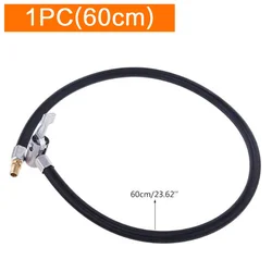Car Tire Inflator Hose with Locking Air Chuck - Inflatable Air Pump Extension Tube Adapter (60cm)
