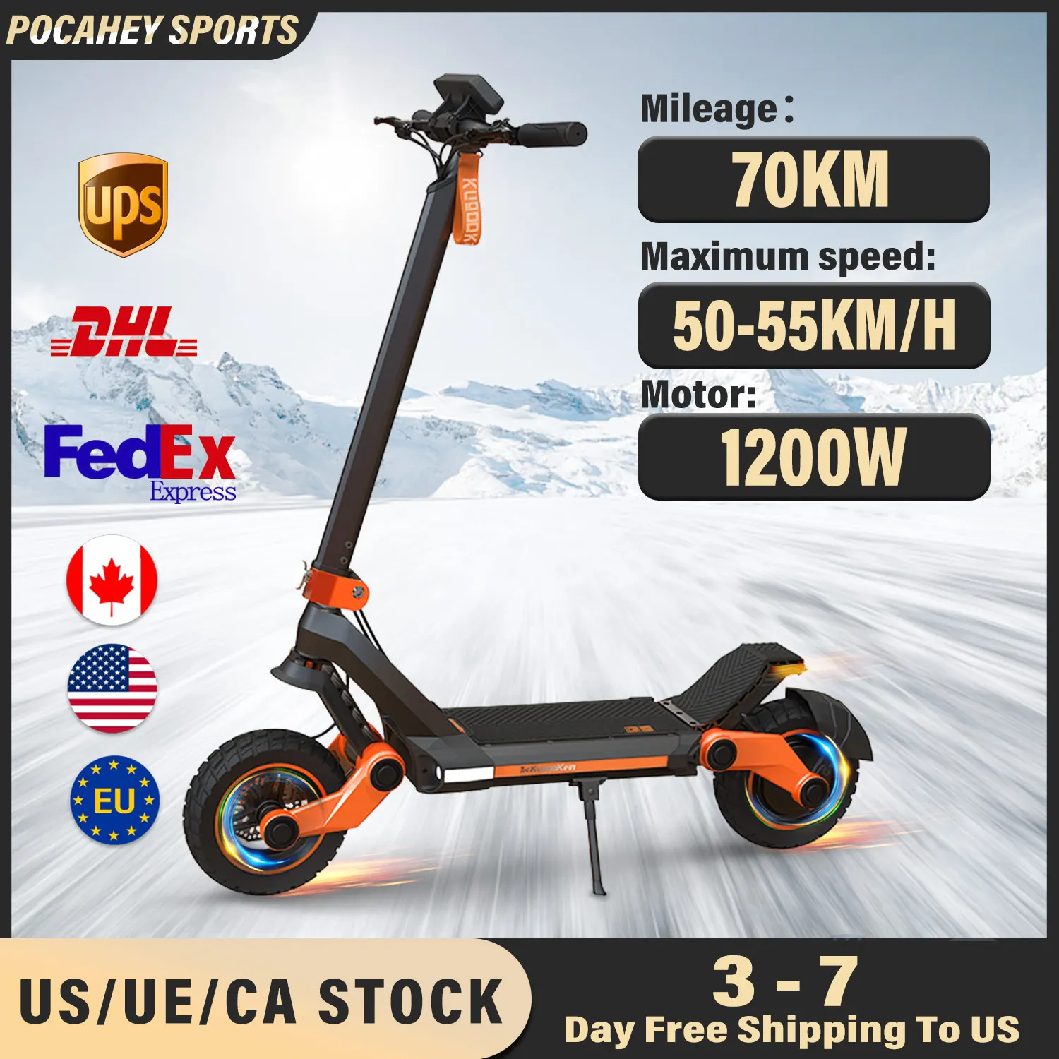 Electric Scooter 1200w Rear Motor Up To 30 Mph & 40 Miles10.5" Off Road Tires Electric Scooter