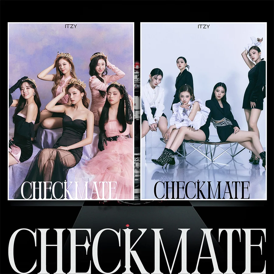 

KPOP 2pcs/set ITZY New Album CHECKMATE Photo Poster Sticker Wall Sticker Self-adhesive Poster Yeji Lia Ryujin Chaeryeong Yuna